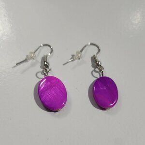 Handcrafted Mother Of Pearl Boysenberry Drop Earrings